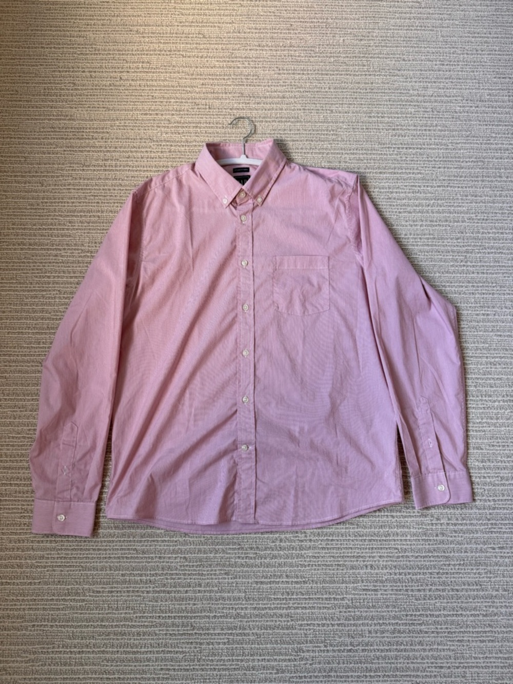 GAP Men's Light Pink Striped Button-Down Dress Shirt size L